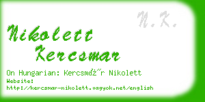 nikolett kercsmar business card